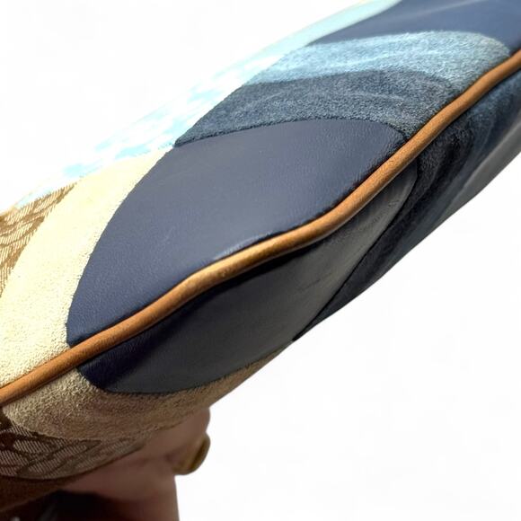 COACH 2362 Patchwork Swing Pack Crossbody Adjustable Leather Strap Suede Y2k - Picture 10 of 15